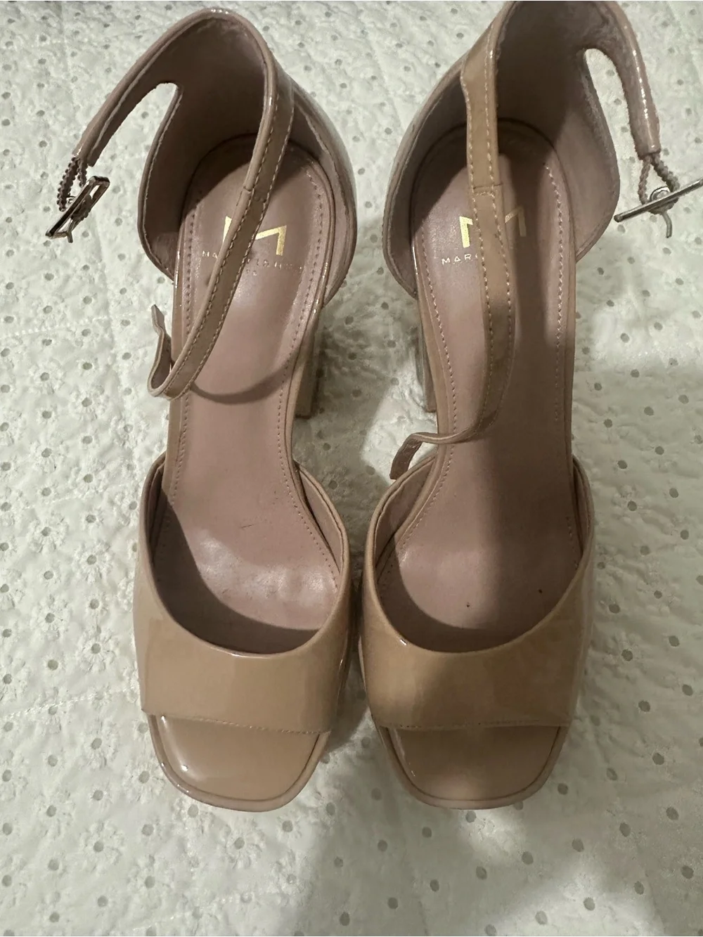 Marc Fisher Blush Patent Platform Sandal